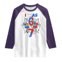I Was 6 Now I Am 7 Raglan Shirt Spider Themed Birthday Boy - Wonder Print Shop