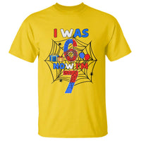 I Was 6 Now I Am 7 T Shirt Spider Themed Birthday Boy - Wonder Print Shop