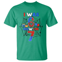 I Was 6 Now I Am 7 T Shirt Spider Themed Birthday Boy - Wonder Print Shop