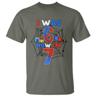 I Was 6 Now I Am 7 T Shirt Spider Themed Birthday Boy - Wonder Print Shop