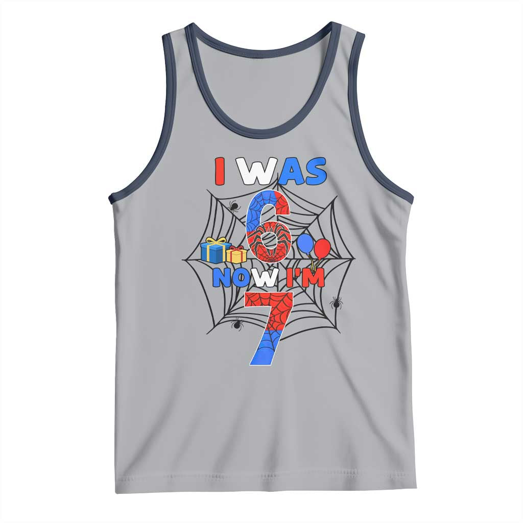 I Was 6 Now I Am 7 Tank Top Spider Themed Birthday Boy - Wonder Print Shop