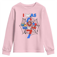 I Was 6 Now I Am 7 Youth Sweatshirt Spider Themed Birthday Boy - Wonder Print Shop