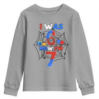 I Was 6 Now I Am 7 Youth Sweatshirt Spider Themed Birthday Boy - Wonder Print Shop