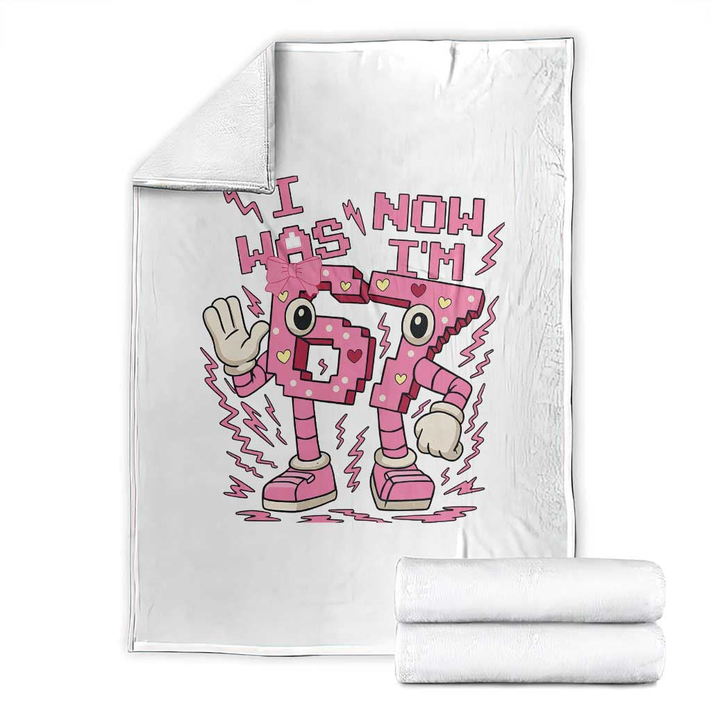 Seven Years Old Birthday Girl Throw Blanket I Was 6 Now I Am 7 - Wonder Print Shop