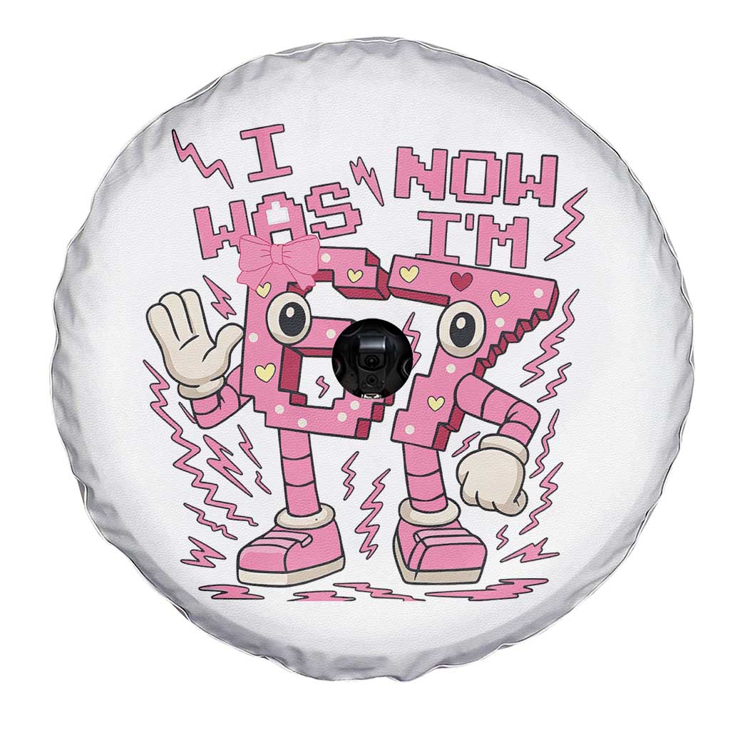 Seven Years Old Birthday Girl Spare Tire Cover I Was 6 Now I Am 7 - Wonder Print Shop
