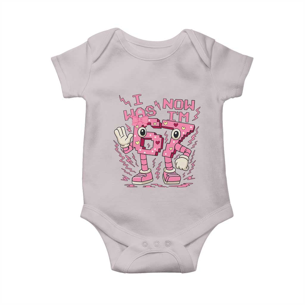 Seven Years Old Birthday Girl Baby Onesie I Was 6 Now I Am 7 - Wonder Print Shop