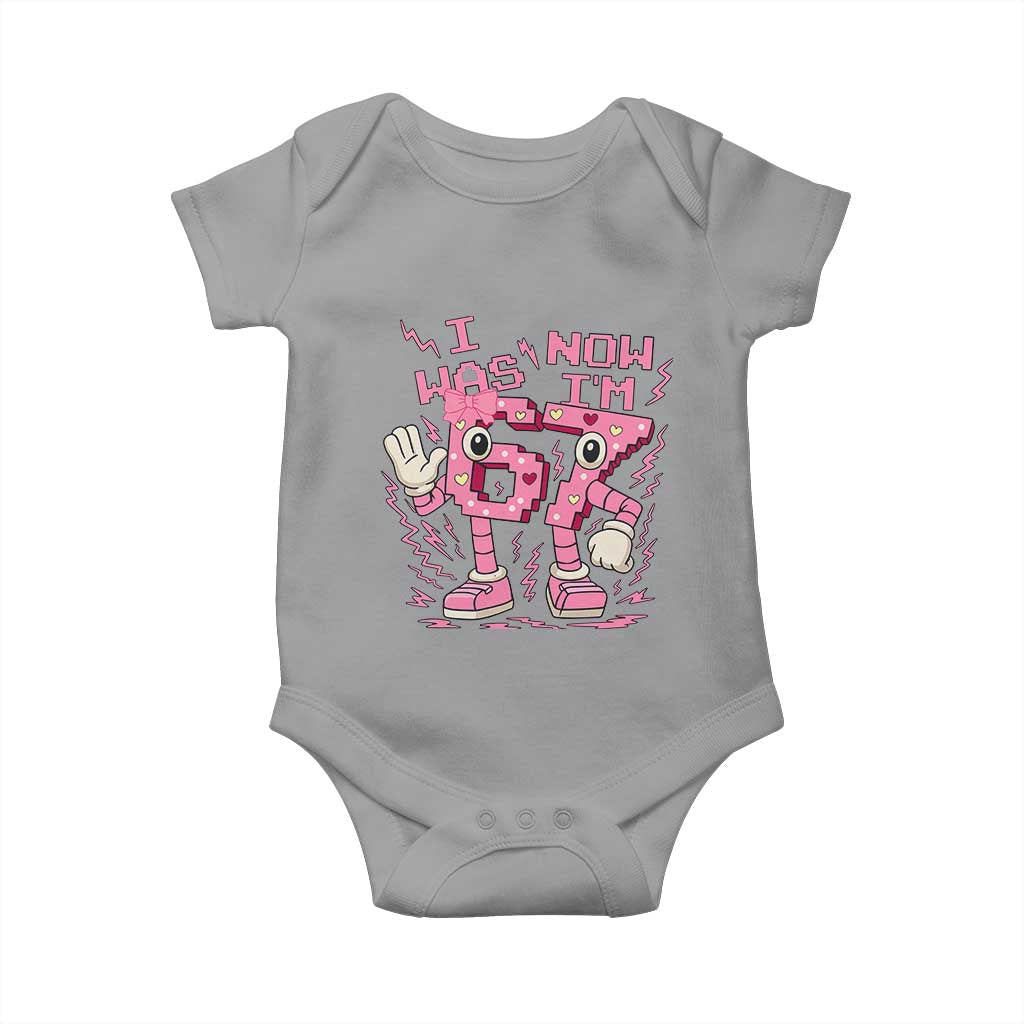 Seven Years Old Birthday Girl Baby Onesie I Was 6 Now I Am 7 - Wonder Print Shop