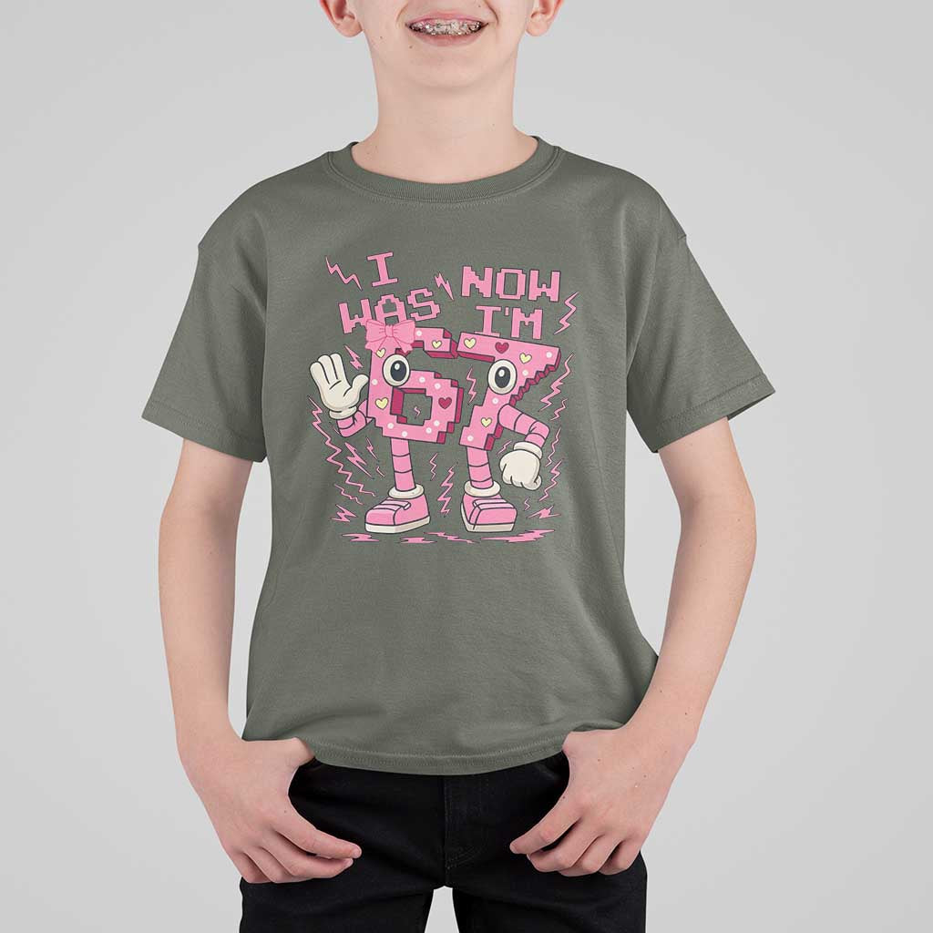 Seven Years Old Birthday Girl T Shirt For Kid I Was 6 Now I Am 7 - Wonder Print Shop