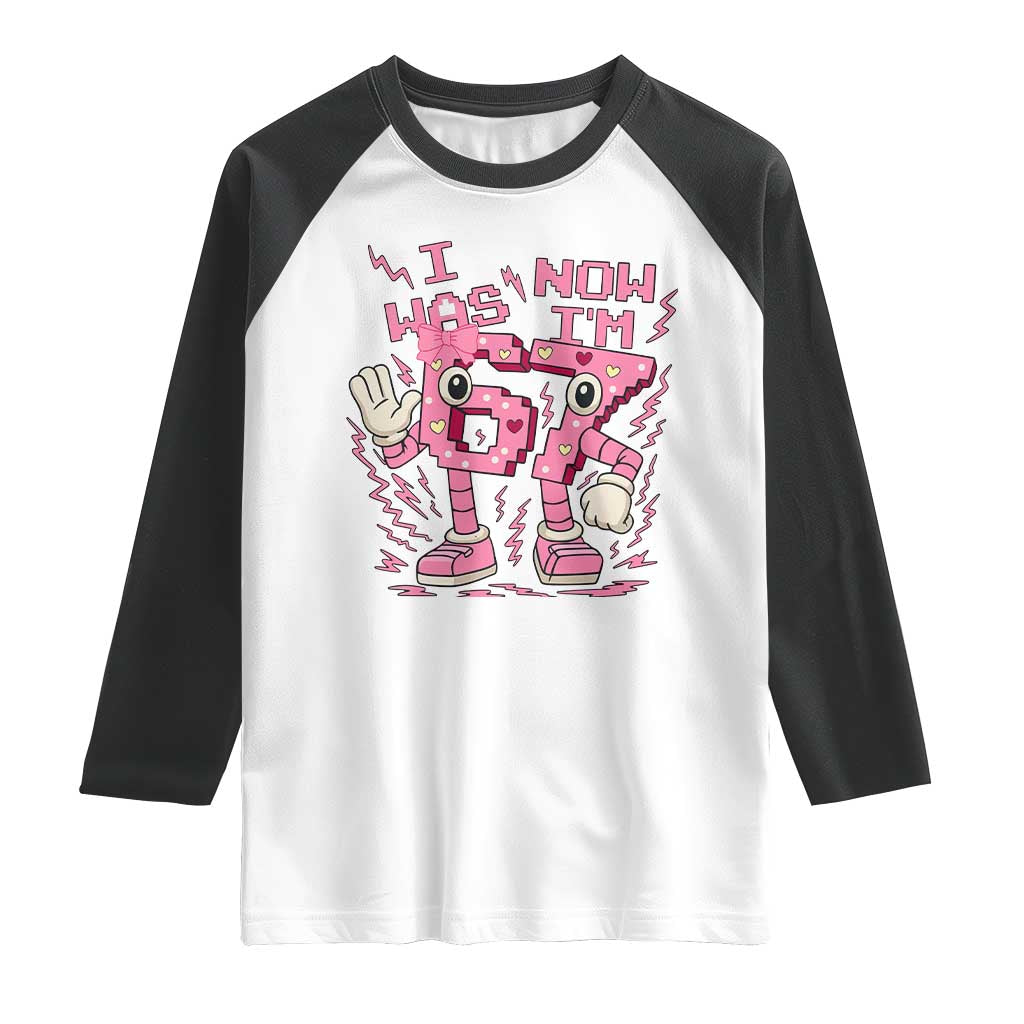 Seven Years Old Birthday Girl Raglan Shirt I Was 6 Now I Am 7 - Wonder Print Shop