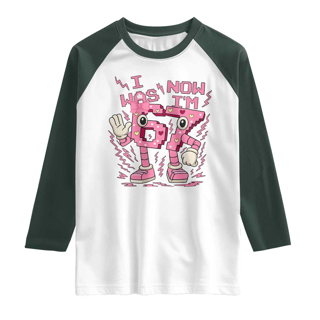 Seven Years Old Birthday Girl Raglan Shirt I Was 6 Now I Am 7 - Wonder Print Shop
