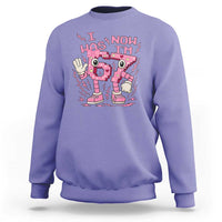 Seven Years Old Birthday Girl Sweatshirt I Was 6 Now I Am 7 - Wonder Print Shop