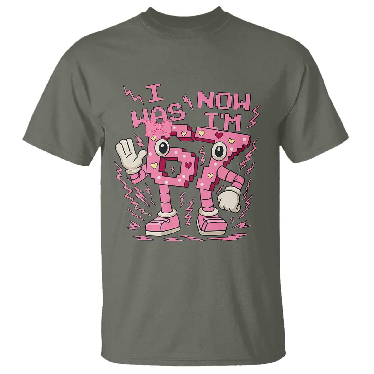 Seven Years Old Birthday Girl T Shirt I Was 6 Now I Am 7 - Wonder Print Shop