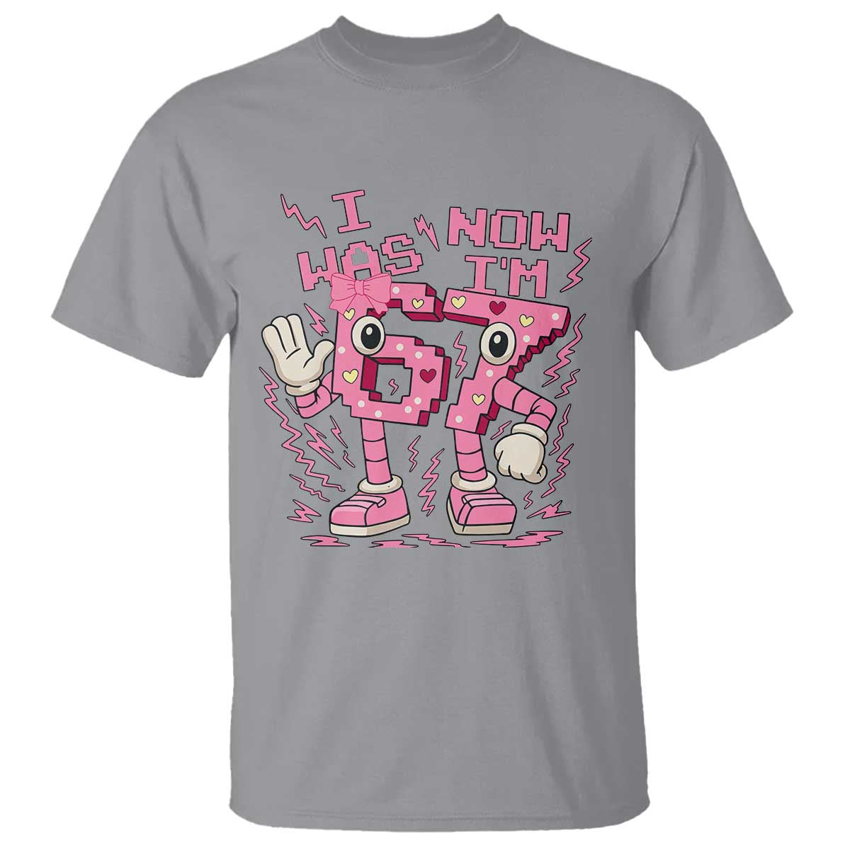 Seven Years Old Birthday Girl T Shirt I Was 6 Now I Am 7 - Wonder Print Shop