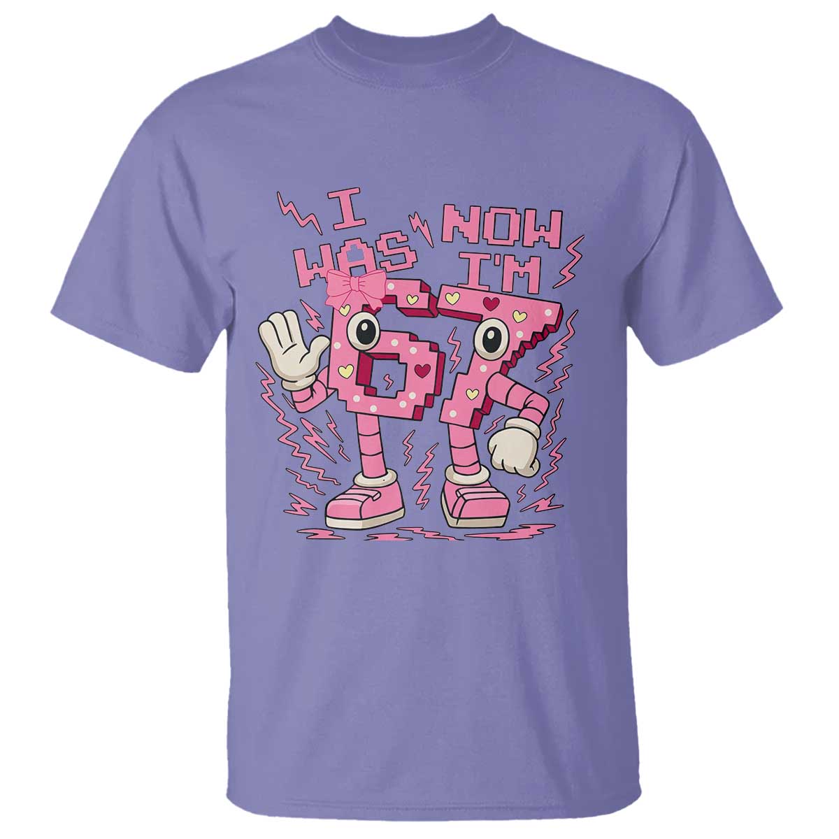 Seven Years Old Birthday Girl T Shirt I Was 6 Now I Am 7 - Wonder Print Shop