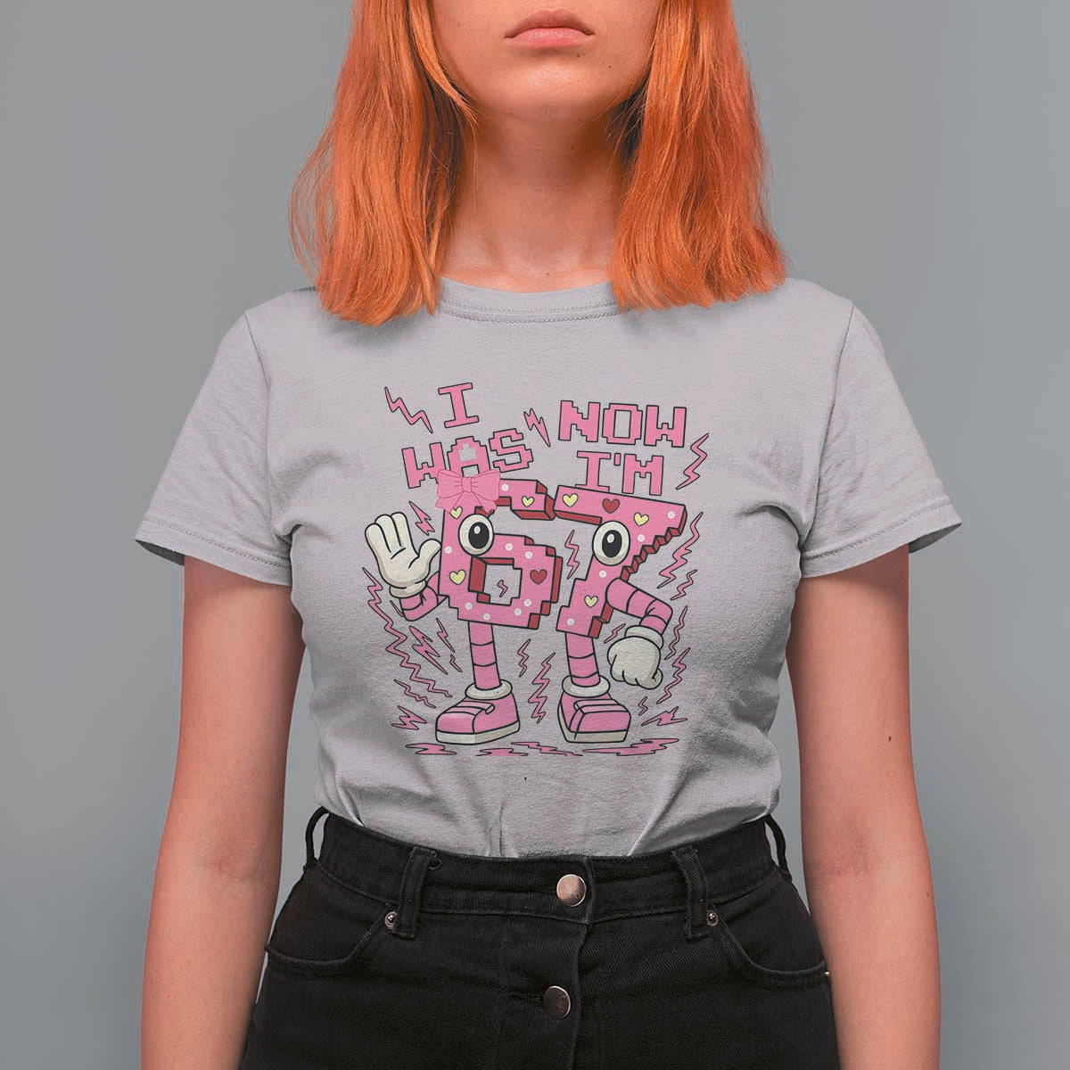 Seven Years Old Birthday Girl T Shirt For Women I Was 6 Now I Am 7 - Wonder Print Shop
