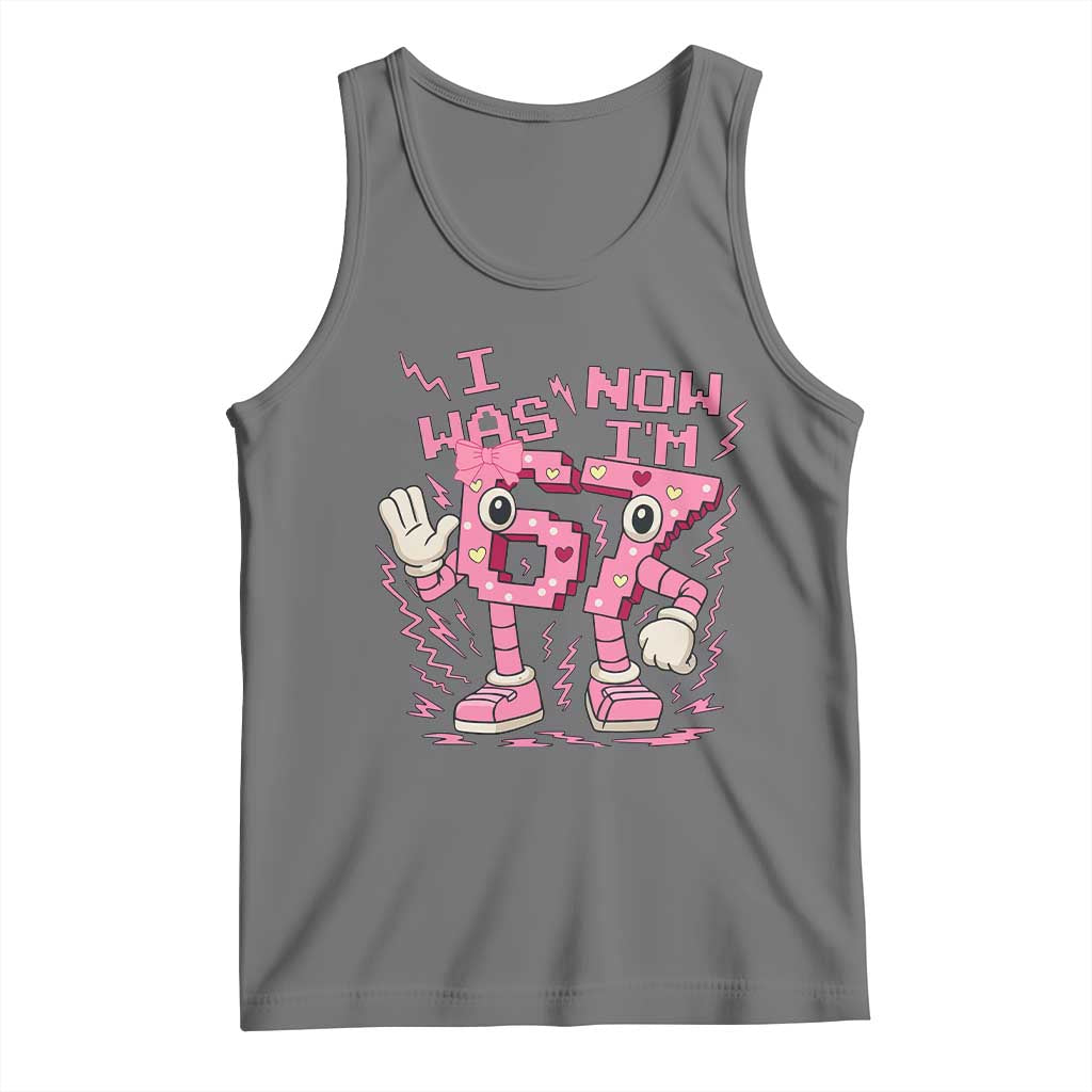 Seven Years Old Birthday Girl Tank Top I Was 6 Now I Am 7 - Wonder Print Shop