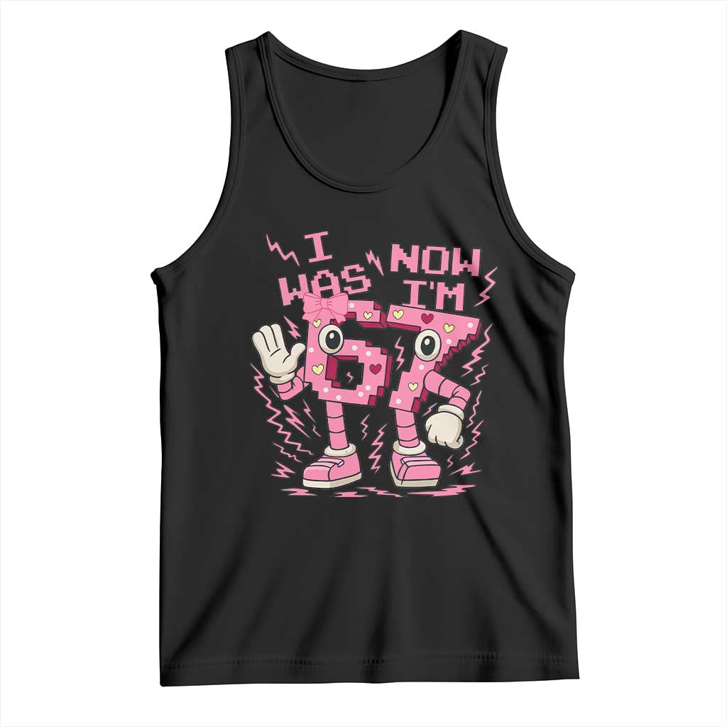 Seven Years Old Birthday Girl Tank Top I Was 6 Now I Am 7 - Wonder Print Shop