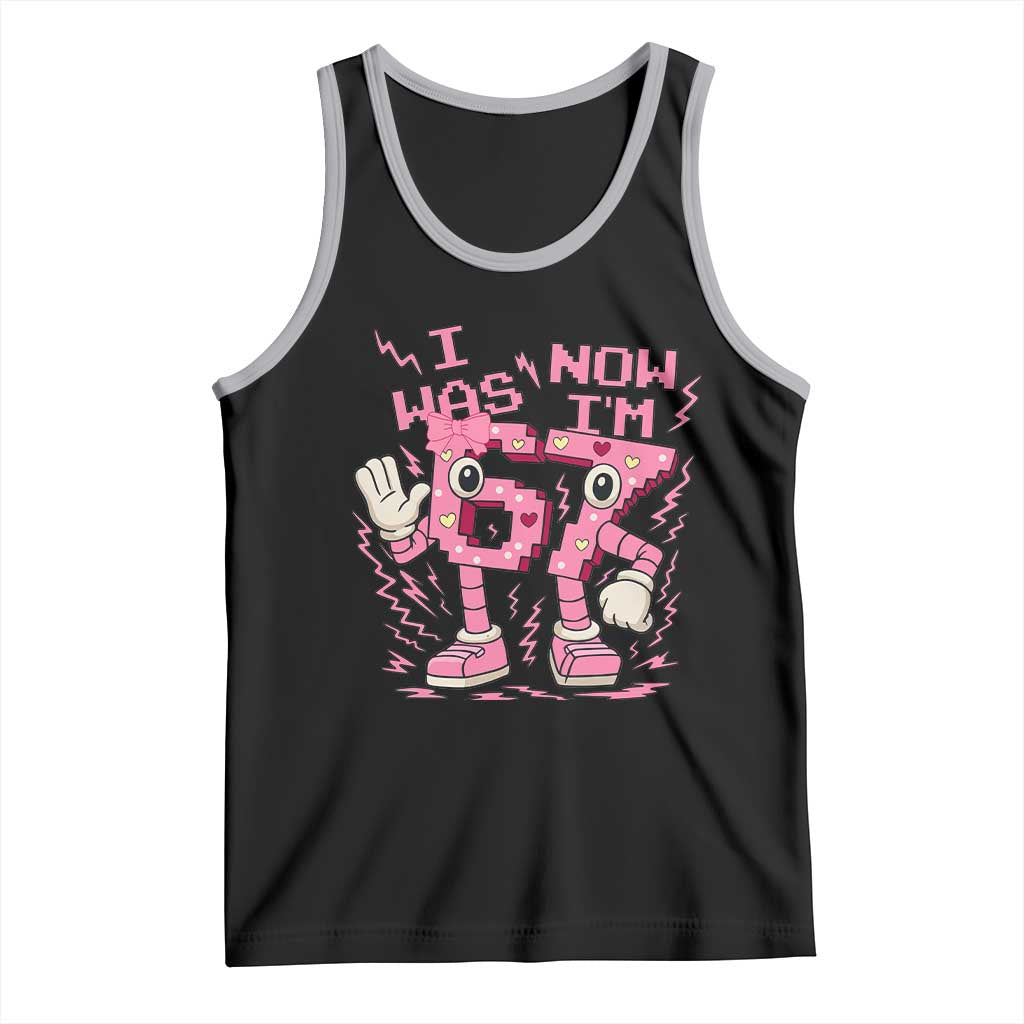 Seven Years Old Birthday Girl Tank Top I Was 6 Now I Am 7 - Wonder Print Shop