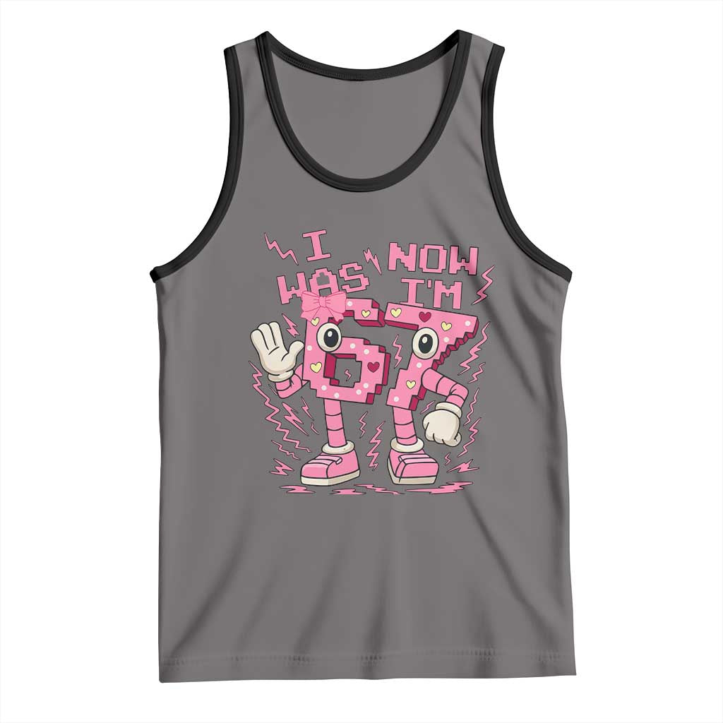 Seven Years Old Birthday Girl Tank Top I Was 6 Now I Am 7 - Wonder Print Shop