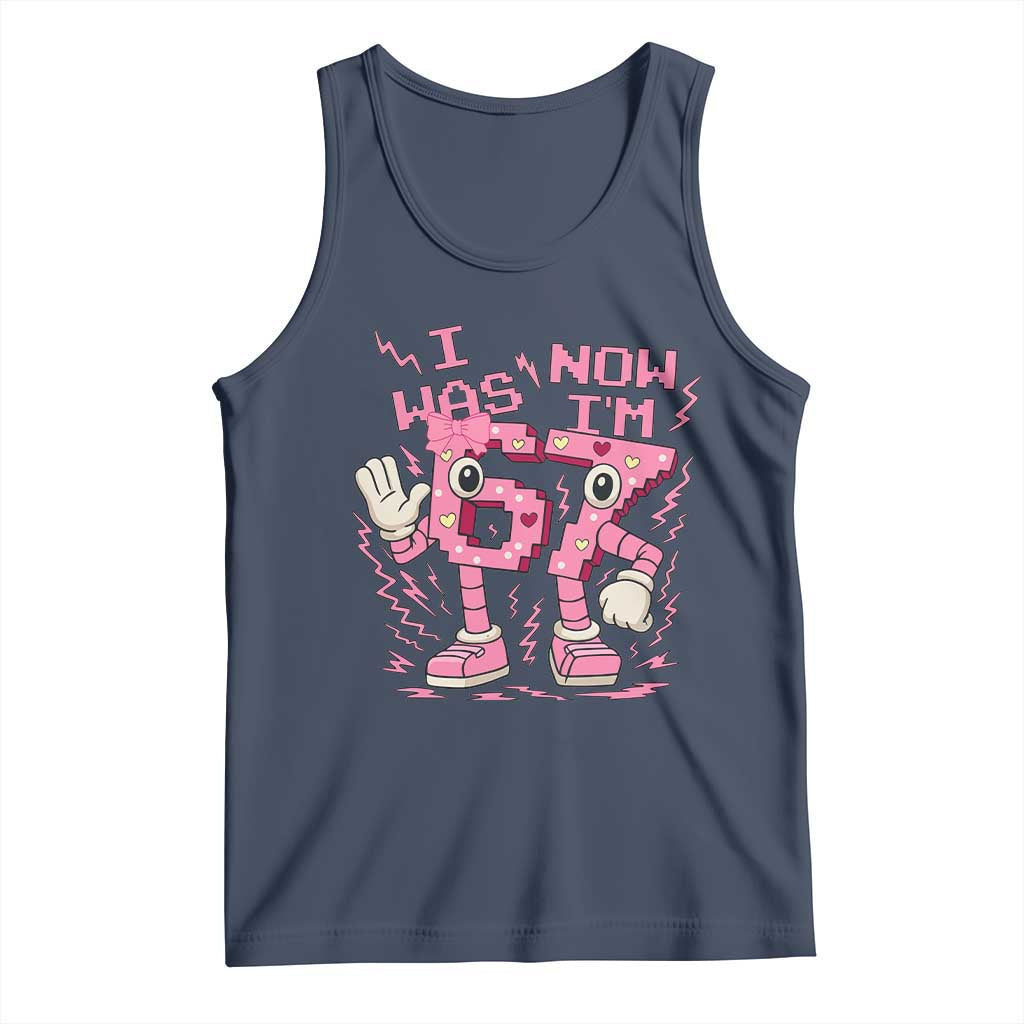 Seven Years Old Birthday Girl Tank Top I Was 6 Now I Am 7 - Wonder Print Shop