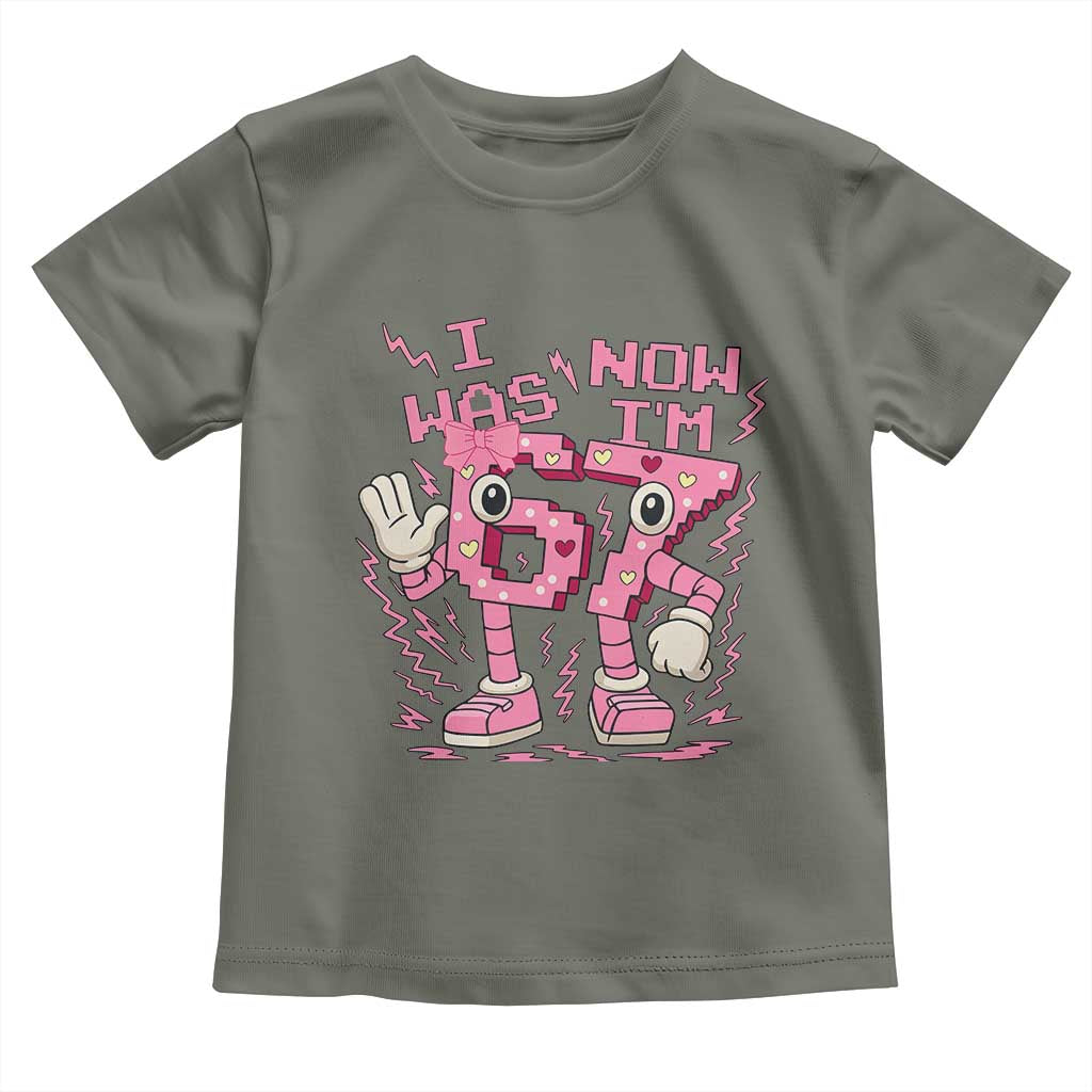 Seven Years Old Birthday Girl Toddler T Shirt I Was 6 Now I Am 7 - Wonder Print Shop