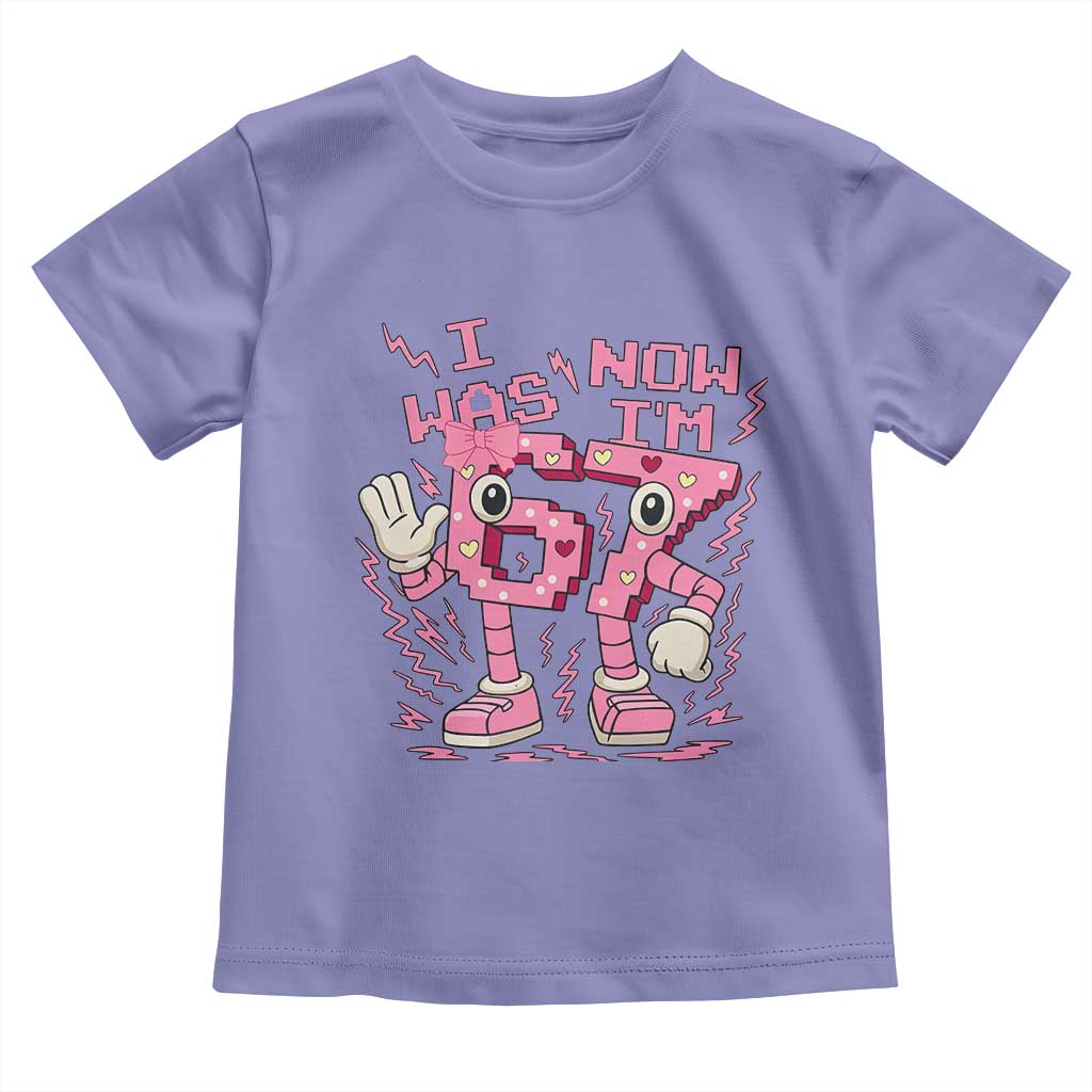 Seven Years Old Birthday Girl Toddler T Shirt I Was 6 Now I Am 7 - Wonder Print Shop