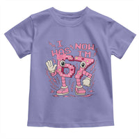 Seven Years Old Birthday Girl Toddler T Shirt I Was 6 Now I Am 7 - Wonder Print Shop