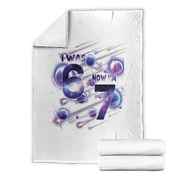 Funny Galaxy Space Birthday Throw Blanket I Was Six Now I Am Seven - Wonder Print Shop