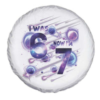 Funny Galaxy Space Birthday Spare Tire Cover I Was Six Now I Am Seven - Wonder Print Shop