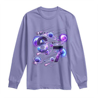 Funny Galaxy Space Birthday Long Sleeve Shirt I Was Six Now I Am Seven - Wonder Print Shop