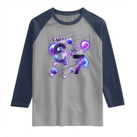 Funny Galaxy Space Birthday Raglan Shirt I Was Six Now I Am Seven - Wonder Print Shop