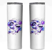 Funny Galaxy Space Birthday Skinny Tumbler I Was Six Now I Am Seven - Wonder Print Shop