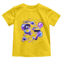 Funny Galaxy Space Birthday Toddler T Shirt I Was Six Now I Am Seven - Wonder Print Shop