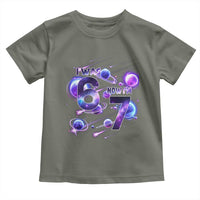 Funny Galaxy Space Birthday Toddler T Shirt I Was Six Now I Am Seven - Wonder Print Shop