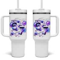 Funny Galaxy Space Birthday Tumbler With Handle I Was Six Now I Am Seven - Wonder Print Shop