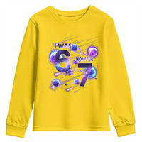 Funny Galaxy Space Birthday Youth Sweatshirt I Was Six Now I Am Seven - Wonder Print Shop