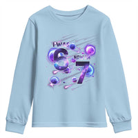 Funny Galaxy Space Birthday Youth Sweatshirt I Was Six Now I Am Seven - Wonder Print Shop