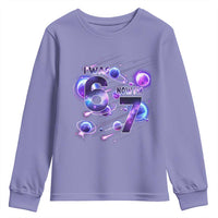 Funny Galaxy Space Birthday Youth Sweatshirt I Was Six Now I Am Seven - Wonder Print Shop