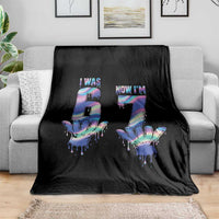 Funny I Was 6 Now I Am 7 Throw Blanket Iridescent Effect Printed Kids Birthday - Wonder Print Shop