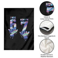 Funny I Was 6 Now I Am 7 Garden Flag Iridescent Effect Printed Kids Birthday - Wonder Print Shop