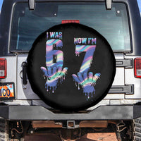 Funny I Was 6 Now I Am 7 Spare Tire Cover Iridescent Effect Printed Kids Birthday - Wonder Print Shop