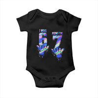 Funny I Was 6 Now I Am 7 Baby Onesie Iridescent Effect Printed Kids Birthday - Wonder Print Shop