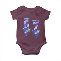 Funny I Was 6 Now I Am 7 Baby Onesie Iridescent Effect Printed Kids Birthday - Wonder Print Shop