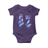 Funny I Was 6 Now I Am 7 Baby Onesie Iridescent Effect Printed Kids Birthday - Wonder Print Shop