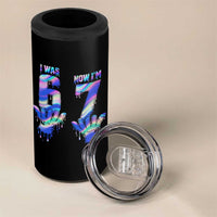 Funny I Was 6 Now I Am 7 4 in 1 Can Cooler Tumbler Iridescent Effect Printed Kids Birthday - Wonder Print Shop