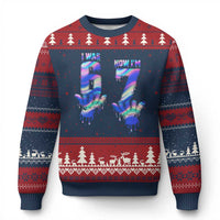 Funny I Was 6 Now I Am 7 Ugly Christmas Sweater Iridescent Effect Printed Kids Birthday - Wonder Print Shop