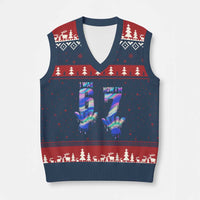 Funny I Was 6 Now I Am 7 V-Neck Knit Sweater Vest Iridescent Effect Printed Kids Birthday - Wonder Print Shop