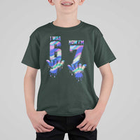Funny I Was 6 Now I Am 7 T Shirt For Kid Iridescent Effect Printed Kids Birthday - Wonder Print Shop
