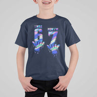 Funny I Was 6 Now I Am 7 T Shirt For Kid Iridescent Effect Printed Kids Birthday - Wonder Print Shop