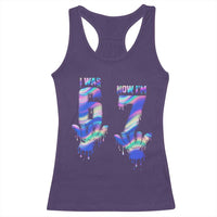 Funny I Was 6 Now I Am 7 Racerback Tank Top Iridescent Effect Printed Kids Birthday - Wonder Print Shop